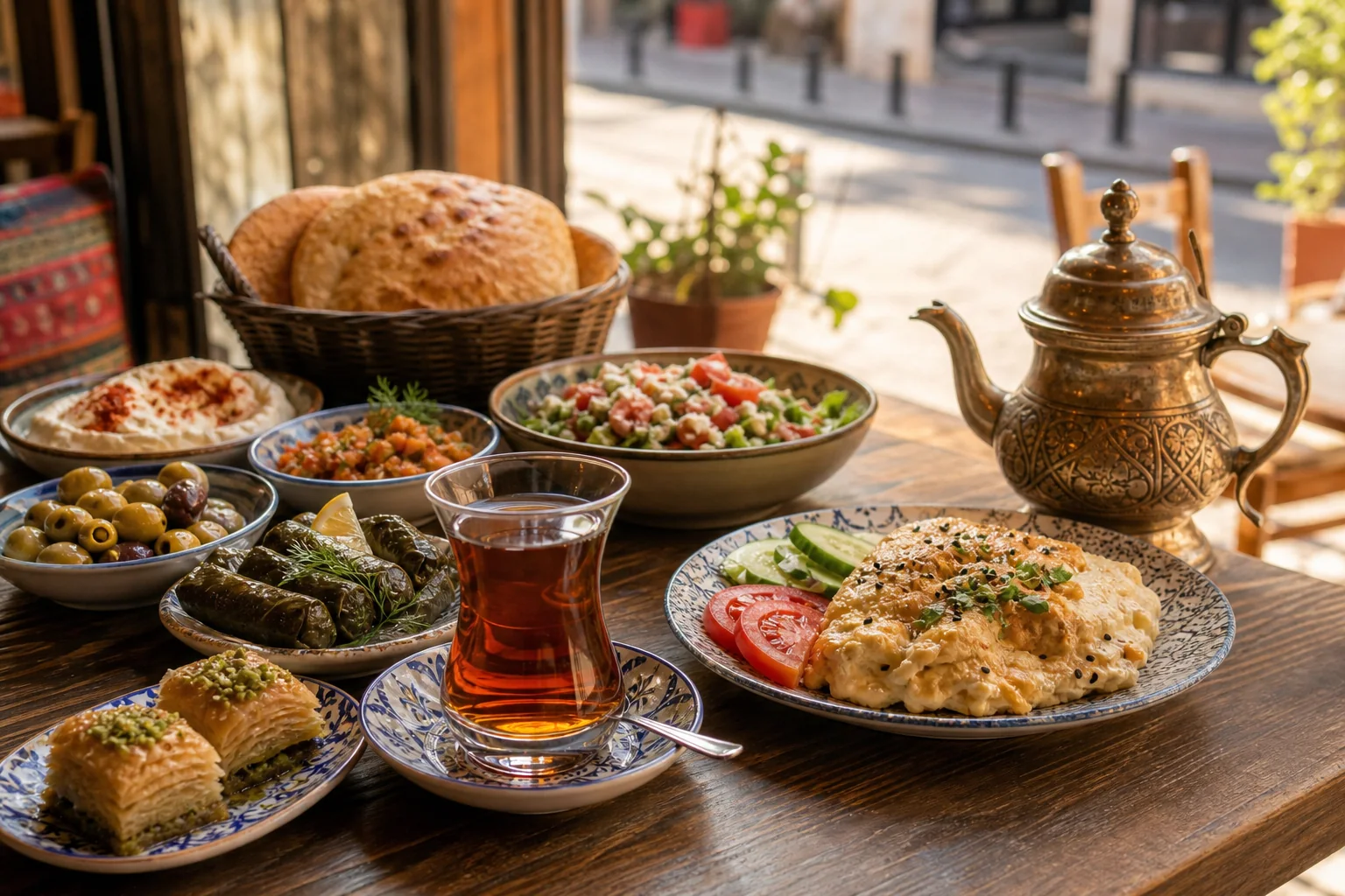 土耳其茶與在地料理餐桌